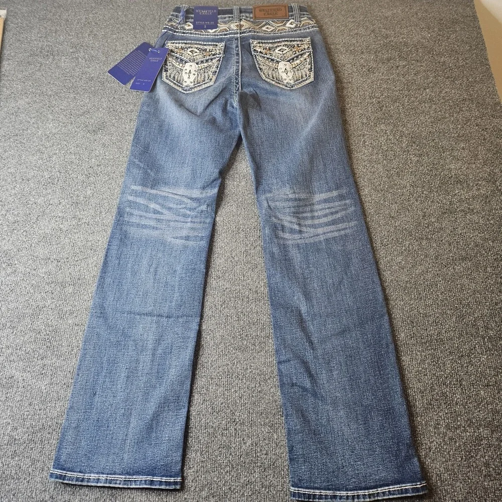NWT Westfield Eagle Womwns Jeans Bootcut Western Bling‎ Rodeo Embellished Size 5